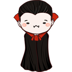 Vampire Cartoon Doodle Character.