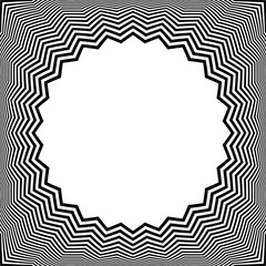 Abstract Radial Zig Zag Pattern for Convex Round Frame with 3D Illusion Effect. 