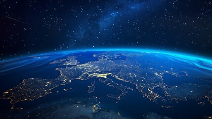 Fototapeta premium Night Lights of Europe from Space