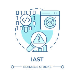 IAST soft blue concept icon. Application security, encryption. Testing method. Round shape line illustration. Abstract idea. Graphic design. Easy to use in infographic, presentation