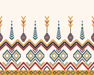 abstract Traditional geometric ethnic fabric pattern ornate elements with ethnic patterns design for textiles, rugs, clothing, sarong, scarf, batik, wrap, embroidery, print, curtain, carpe