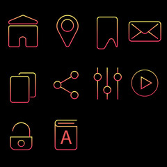 icons set simple with gradient color