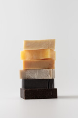 Stack of natural organic soap bars