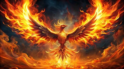 Fototapeta premium Phoenix Bird in Flames.
