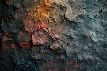 Cracked and weathered paint texture. This photo is perfect for design projects that need a grunge or industrial feel.