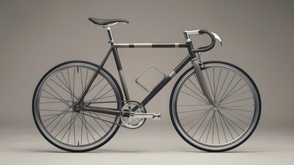 A modern bicycle design inspired by the Bauhaus movement with geometric frame with clean lines and a monochromatic color palette, sports, fitness