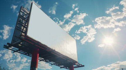 billboard and copy space on white screen