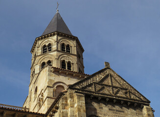 Basilica of Notre Dame du Port. 12th century. UNESCO World Heritage. Detail of the apse. Historic city of Clermont-Ferrand. France.
