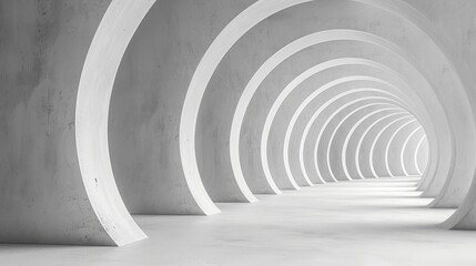 Abstract Tunnel of White Arcs