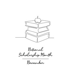 line art of National Scholarship Month good for National Scholarship Month celebrate. line art.