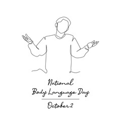 line art of National Body Language Day good for National Body Language Day celebrate. line art.
