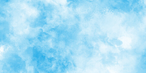 Hand painted abstract soft sky blue watercolor sky and clouds, Light blue background with watercolor, Abstract grunge tint light blue watercolor background.
