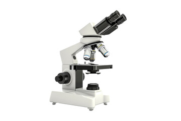 Medical Research Microscope Illustration, Isolated on White Background