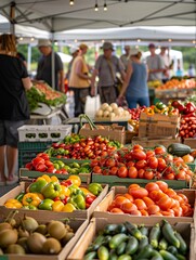 fruit and vegetables in a street market