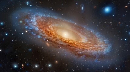 Fototapeta premium Spiral galaxy formation in space, science discovery pattern, cosmic structure