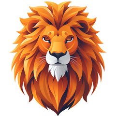 lion head illustration logo design with white isolated background