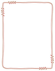 Simple hand-drawn doodle autumn leaves border fall frame