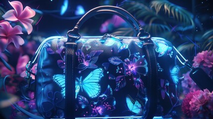 Floral and Butterfly Design Handbag