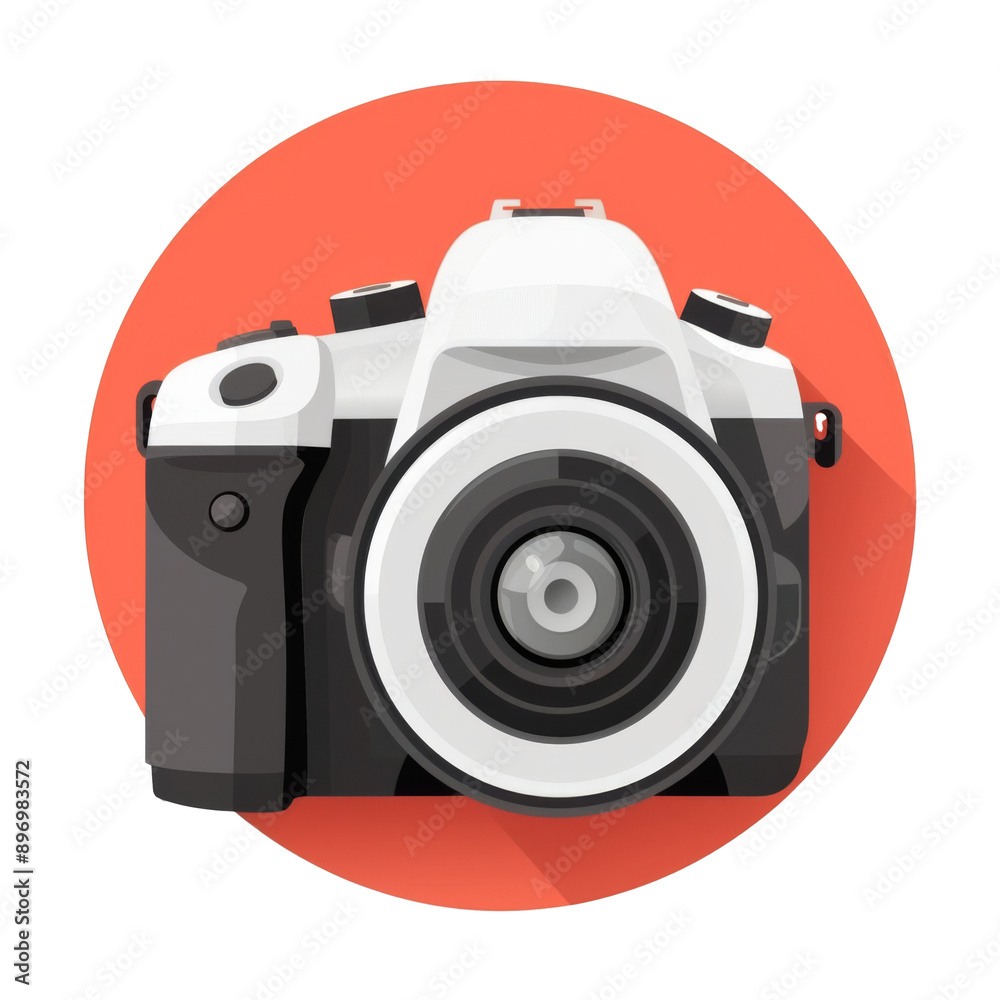 Wall mural Modern DSLR Camera Illustration on Vibrant Background