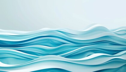 Fototapeta premium Abstract Blue Ocean Waves: Serene Aquatic Texture for Summer Beach Vacation Concept. Tranquil Seascape Banner with Turquoise and White Water Ripples, Creating a Calming Natural Background for Travel a