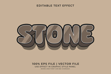 3D Stone Text effect editable vector