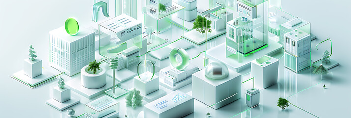 Green city, wallpaper, controlled growth and environmental protection