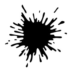 Paint blot. Creative isolated paint brush stroke or spot. Ink smudge abstract shape stain texture. Grunge design element