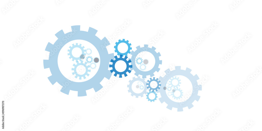 Aufkleber Gear wheel with electronic circuit board for mechanical engineering with dots and lines connection. Mechanical and engineering concept with connecting dots lines.