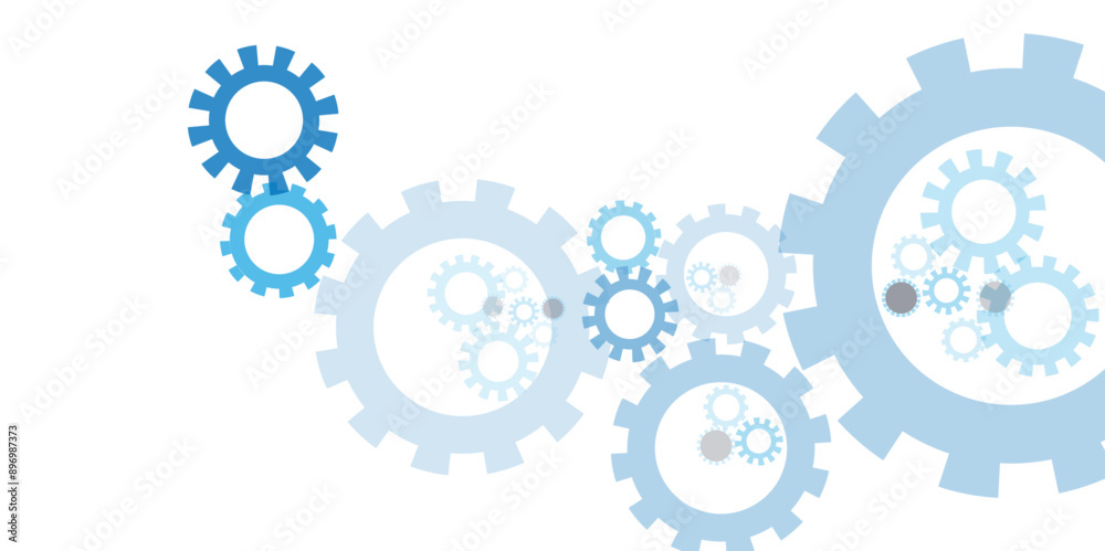 Aufkleber Gear wheel with electronic circuit board for mechanical engineering with dots and lines connection. Mechanical and engineering concept with connecting dots lines.