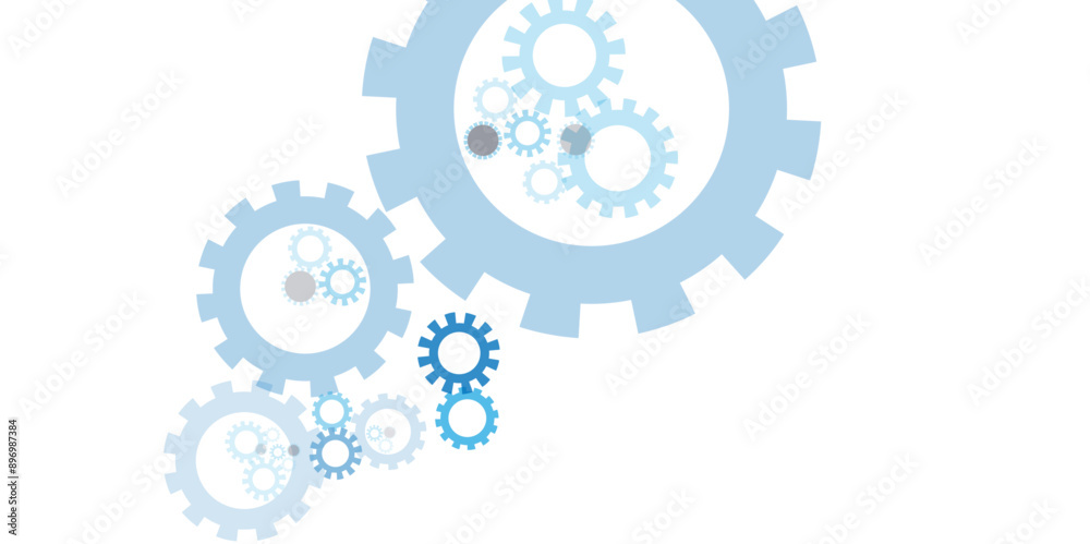 Aufkleber Gear wheel with electronic circuit board for mechanical engineering with dots and lines connection. Mechanical and engineering concept with connecting dots lines.