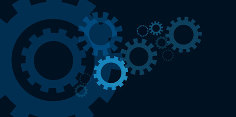 Gear wheel with electronic circuit board for mechanical engineering, Abstract technical background design.