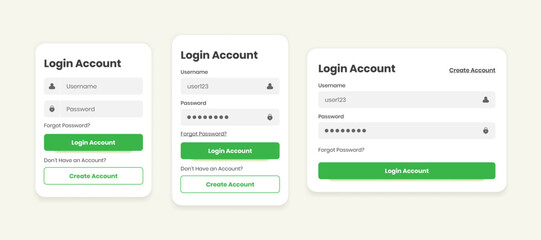 User login page design for mobile and website template