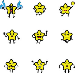 character mascot design star set