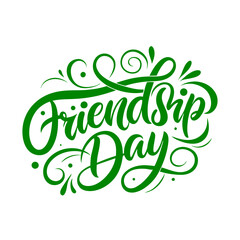 Fototapeta premium A Calligraphy of friendship day written on a white background