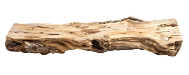 Clean beach wood board from the top isolated on a white background Generative Ai