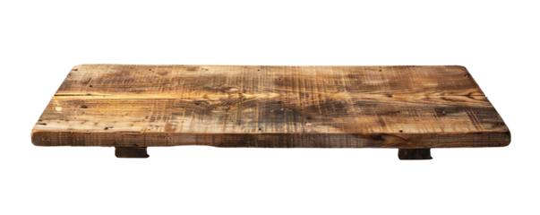 Clean beach wood board from the top isolated on a white background Generative Ai