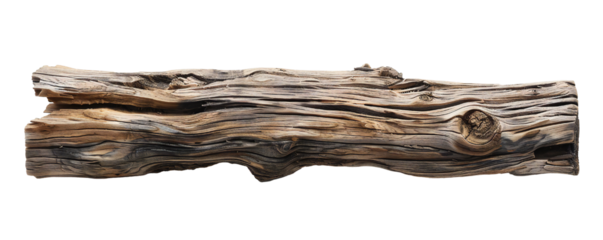 Clean beach wood board from the top isolated on a white background Generative Ai