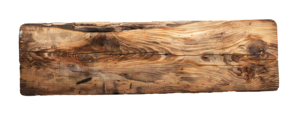 Clean beach wood board from the top isolated on a white background Generative Ai