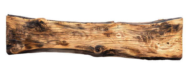 Clean beach wood board from the top isolated on a white background Generative Ai