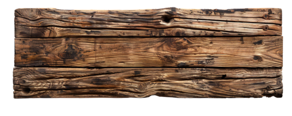 Clean beach wood board from the top isolated on a white background Generative Ai