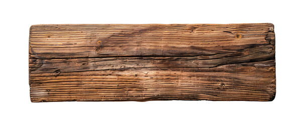 Clean beach wood board from the top isolated on a white background Generative Ai