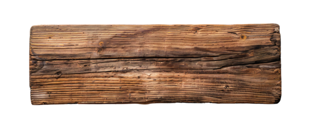 Clean beach wood board from the top isolated on a white background Generative Ai