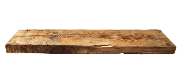 Clean beach wood board from the top isolated on a white background Generative Ai