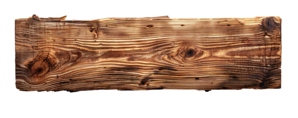 Clean beach wood board from the top isolated on a white background Generative Ai