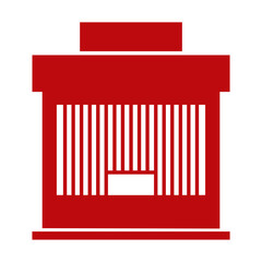 Red Retail Store Icon, Isolated on White