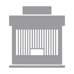 Silver Retail Store Icon, Isolated on White