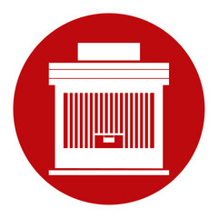 Red Retail Store Icon, Isolated on White