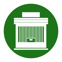 Green Retail Store Icon, Isolated on White