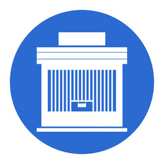 Blue Retail Store Icon, Isolated on White