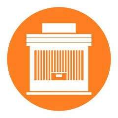 Orange Retail Store Icon, Isolated on White